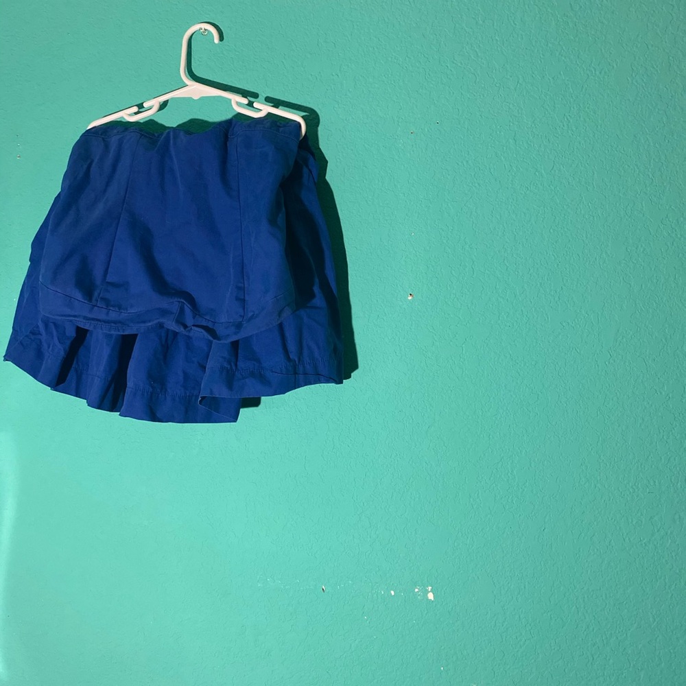 Strapless blue dress